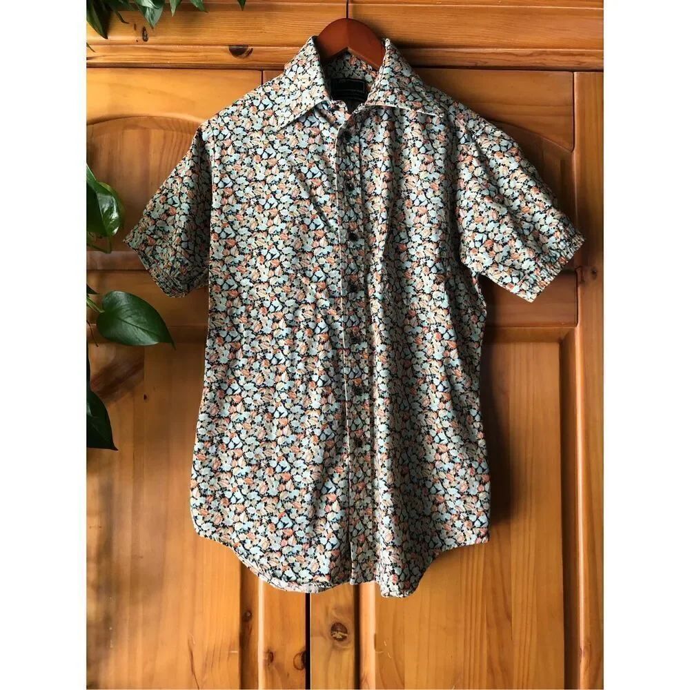 OMNI New York VTG Mens colored leaves Button Up Sz M